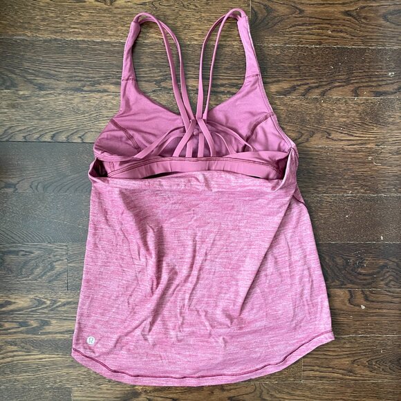 Lululemon Moment To Movement 2-In-1 Tank-Heathered Misty Merlot-Sz.4 - Picture 4 of 8